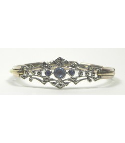Bracelet 1900, argent, vermeil et pierres