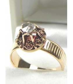 Bague ancienne en or rose et diamant