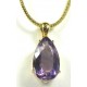 Pendentif goutte améthyste et or