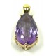 Pendentif goutte améthyste et or
