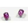 "ROSE DE CEYLAN" Rare paire de boucles d'oreilles or gris 750 saphirs rose