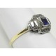  Bague or argent pierre bleu