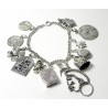 Etonnant Bracelet aux 13 Charms argent -
