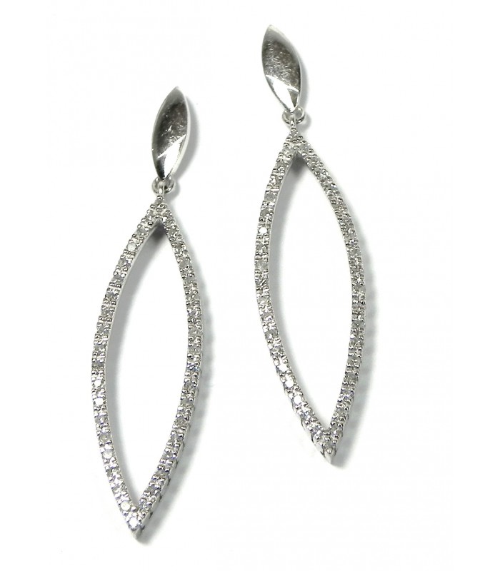 Larmes d'oreilles en diamant et or 750