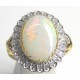 Bague joaillerie or 750 opale entourage diamants