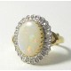 Bague joaillerie or 750 opale entourage diamants