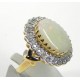 Bague joaillerie or 750 opale entourage diamants