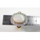 Bague joaillerie or 750 opale entourage diamants