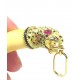 Rare pendentif dent de tigre et or 750