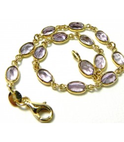 Bracelet or aux maillons d'améthyste