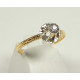 Ravissante bague ancienne solitaire diamant et or bicolore