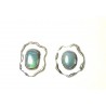 "FRIDA" Boucles d'oreilles modernes or gris et opales PB 2,99g PIECE UNIQUE