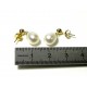 Toute de douceur, paire de boucles d'oreilles or et perles poires