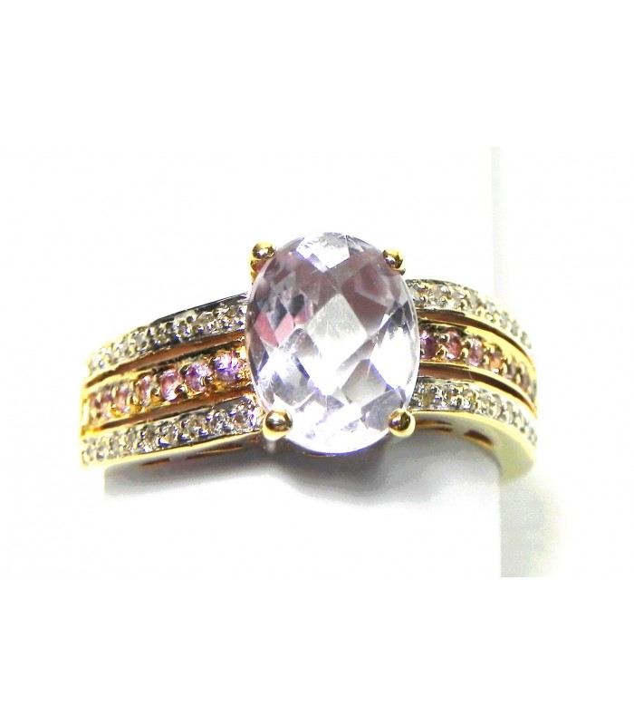 Bague Vague d'améthystes et diamants sur or 750