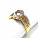 Bague Vague d'améthystes et diamants sur or 750