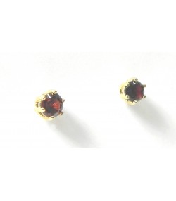 Clous d'oreilles or et grenats