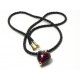 Collier "Passion" Cœur or et verre cordon de soie fermoir or