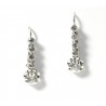 "BLANCHE" Pendants d'oreilles or blanc 750 et pierres imitant le diamant