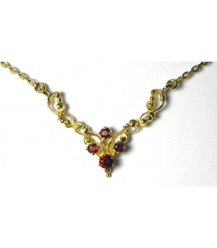 Romantique collier à motif or et grenats