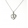 "MILLETTE" Cœur Rayonnant, ensemble chaîne et pendentif diamant or blanc PB1,73gr