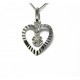 Cœur Rayonnant, ensemble chaîne et pendentif or blanc diamant
