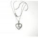 Cœur Rayonnant, ensemble chaîne et pendentif or blanc diamant