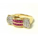 "Esprit Années 30" bague nœud, diamants et or