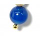 Clous d'oreilles perles de culture et d'agate bleu sur or
