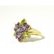 "Bouquet de violettes" bague améthystes péridots or et diamants