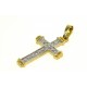 "Jeannette" Croix or bicolore aux 13 diamants