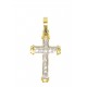 "Jeannette" Croix or bicolore aux 13 diamants