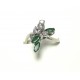 "Petite Folie Vintage" Bague or blanc diamants et émeraudes