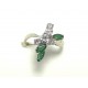 "Petite Folie Vintage" Bague or blanc diamants et émeraudes