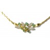 "Brin de feuillage" Collier or 750 (18kt) émeraudes et diamants PB 8,4gr