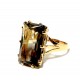 "Morion" Bague rectangulaire, quartz fumé et or 750