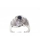 "Tourbillon de diamants" bague or blanc diamants et saphir