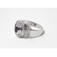 "Tourbillon de diamants" bague or blanc diamants et saphir