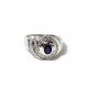 "Tourbillon de diamants" bague or blanc diamants et saphir