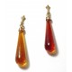 "GOUTTES DE MIEL" Boucles d'oreilles en ambre , monture or 750