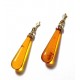 "GOUTTES DE MIEL" Boucles d'oreilles en ambre , monture or 750
