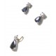 "DISCRETE ELEGANCE" parure boucles d'oreilles et pendentif or blanc sahirs et diamants