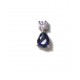 "DISCRETE ELEGANCE" parure boucles d'oreilles et pendentif or blanc sahirs et diamants