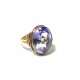 "CHARME DE CEYLAN" Bague ancienne or 585 et pierre bleu