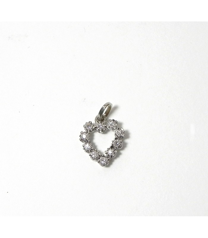 "DIX DIAMANTS POUR UN CŒUR" Pendentif en or blanc et diamants