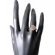 "LIBERATION" Bague or bicolore rose et blanc et pierres blanches