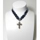 "L'ARLESIENNE" Croix provençale capucine argent sur or et diamants