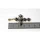 "L'ARLESIENNE" Croix provençale capucine argent sur or et diamants