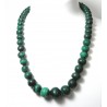"MALACHE" Important collier ancien en boules de malachite