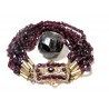 "GRAINS DE GRENAT" Bracelet XIXème en grenat et vermeil