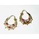 "FILLETTE SAVOYARDE" Boucles d'oreilles en or 750°/°° et rubis PB 5,27 gr
